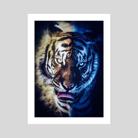 Tiger's Night and Day Wild Portrait by GEN Z