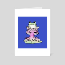 Mushroom and Frog - Art Card by Maria Ku