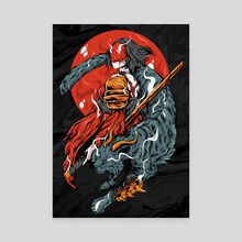 Samurai Girl With A Tiger - Canvas by Illustronii 