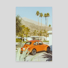 Palm Springs California Classic Cars and Palm Trees - Canvas by Anthony Londer