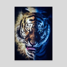 Tiger's Night and Day Wild Portrait - Canvas by GEN Z