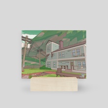 Mountainside Home - Mini Print by John Laux