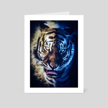 Tiger's Night and Day Wild Portrait - Art Card by GEN Z