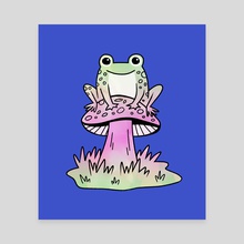Mushroom and Frog - Canvas by Maria Ku