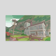 Mountainside Home - Canvas by John Laux