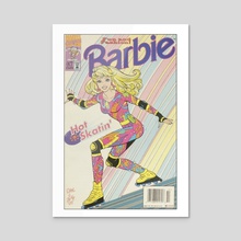 Barbie ComicsTake her Rollerblading  - Acrylic by Nicholas BrandonSumner