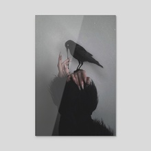 The Raven - Acrylic by Gina Iacob