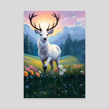 Beautiful Deer  - Canvas by Donald NnamdiOsuala