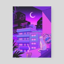Under the Neon Moon - Poster by Elora Pautrat