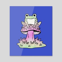 Mushroom and Frog - Acrylic by Maria Ku