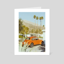 Palm Springs California Classic Cars and Palm Trees - Art Card by Anthony Londer