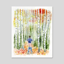 Birch Tree Forest - Acrylic by Lisa Hanawalt