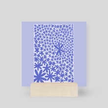 Daisy Field Blue - Mini Print by Kate Burton
