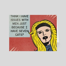"Will he think i have issues with men just because I have seven cats?" - Card pack by Hey Thanks
